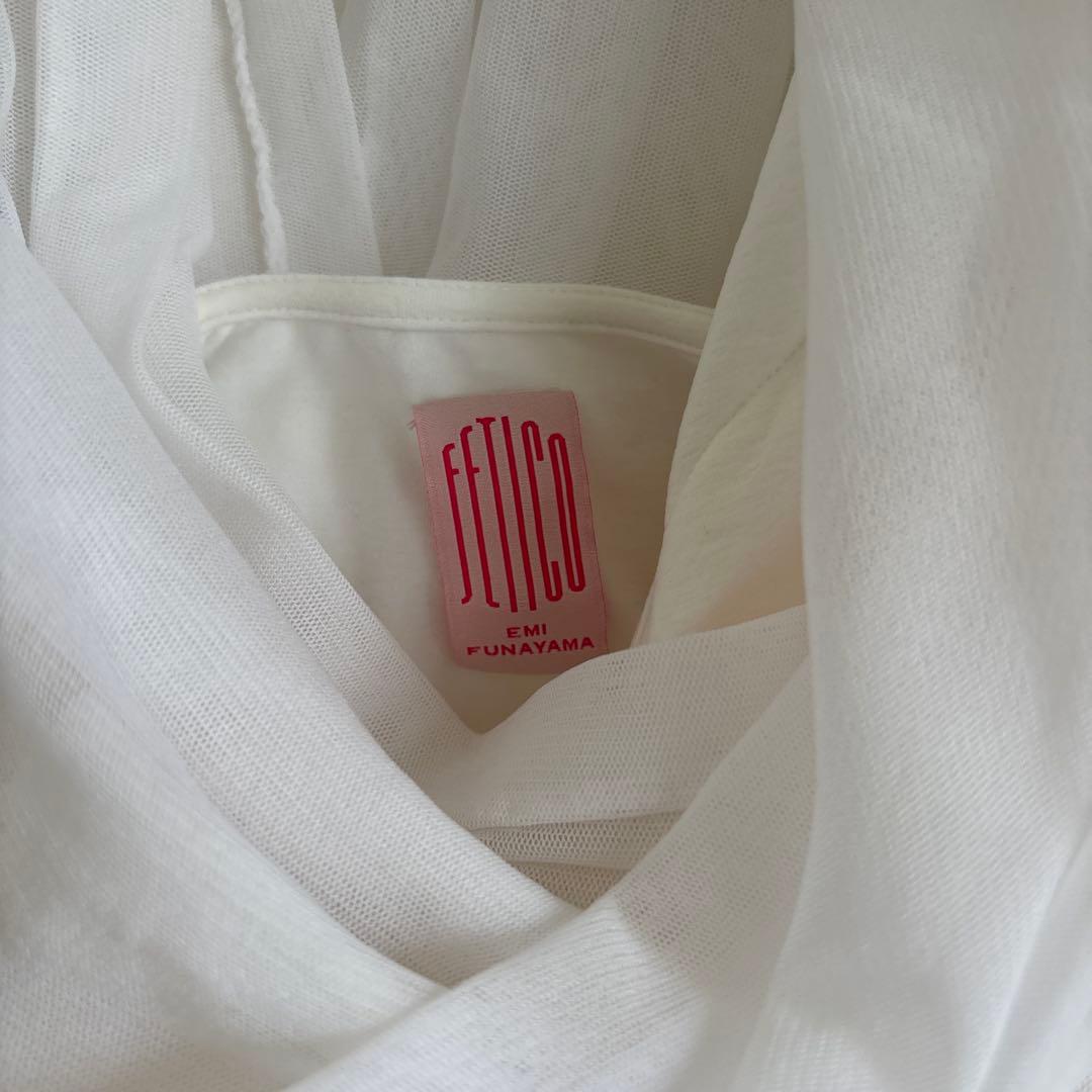 FETICO フェティコ シアーVネック ボディスーツ ホワイト