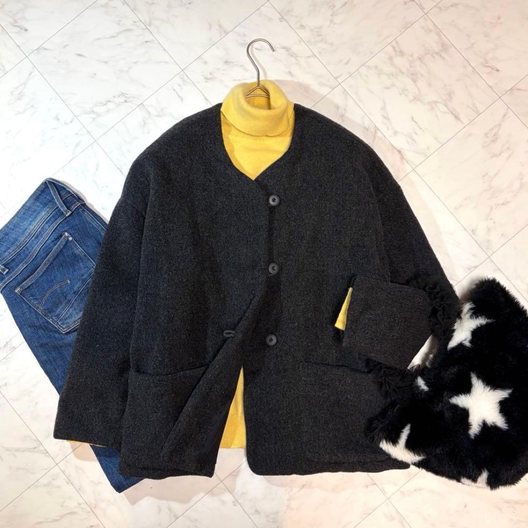 美品✨ オオカミとフクロウ オオカミとシロクマのヴィーカ コート ノーカラー