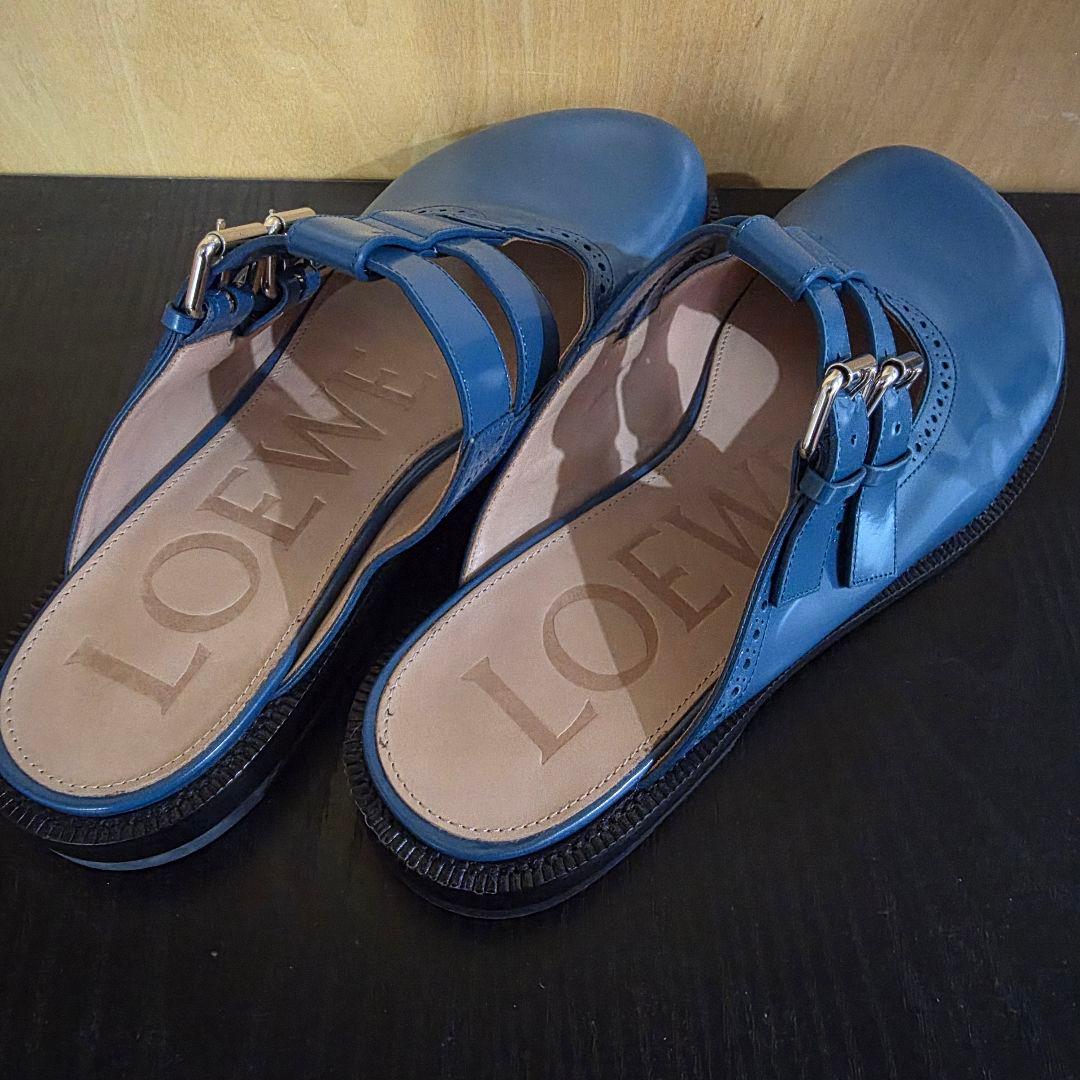 LOEWE　ミュール　ブルー　サンダル　サイズ42（27.5）