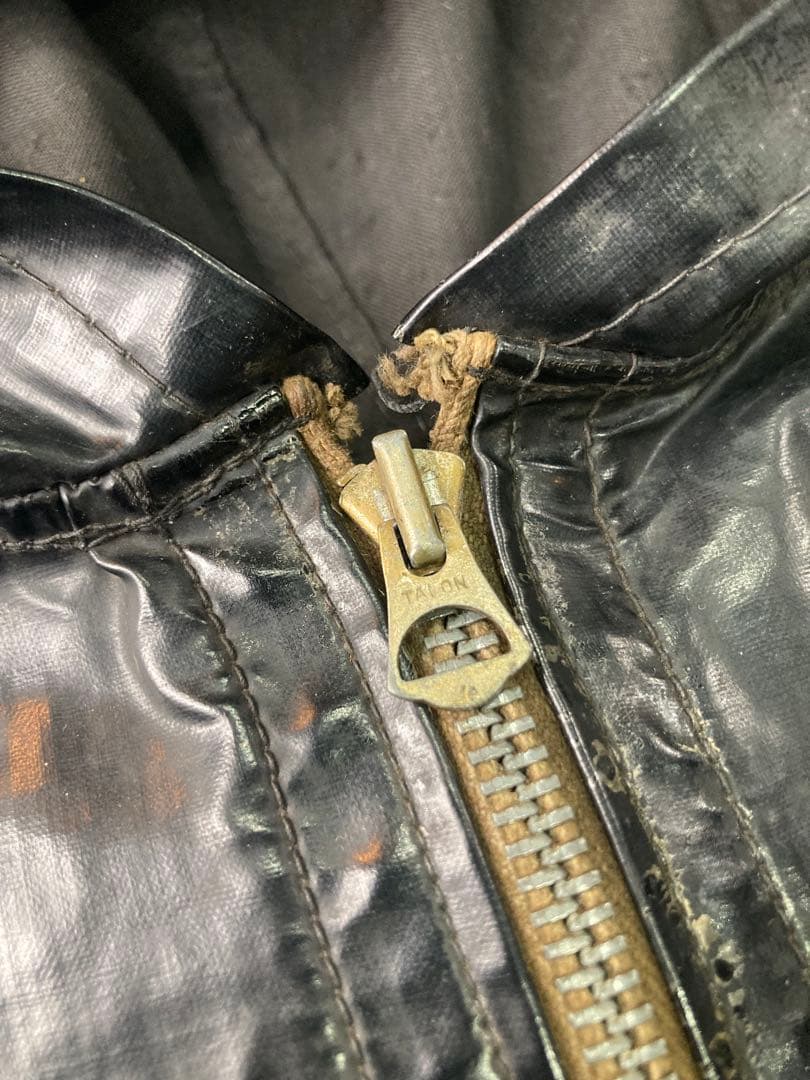 50s レインポンチョ コの字TALON PVC ミリタリー vintage