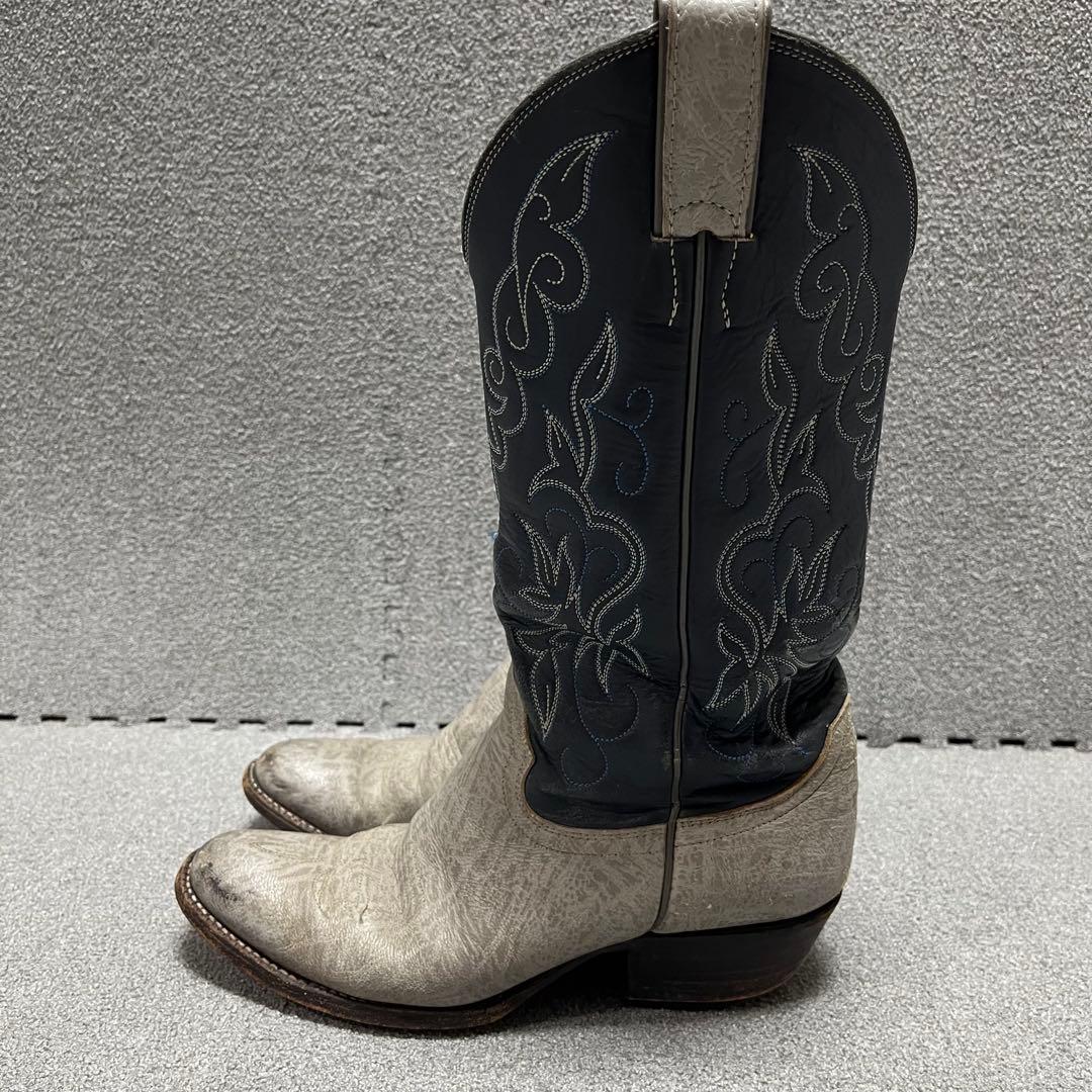 Justin USA風2トーン刺繍レザー アメカジヴィンテージ映え感