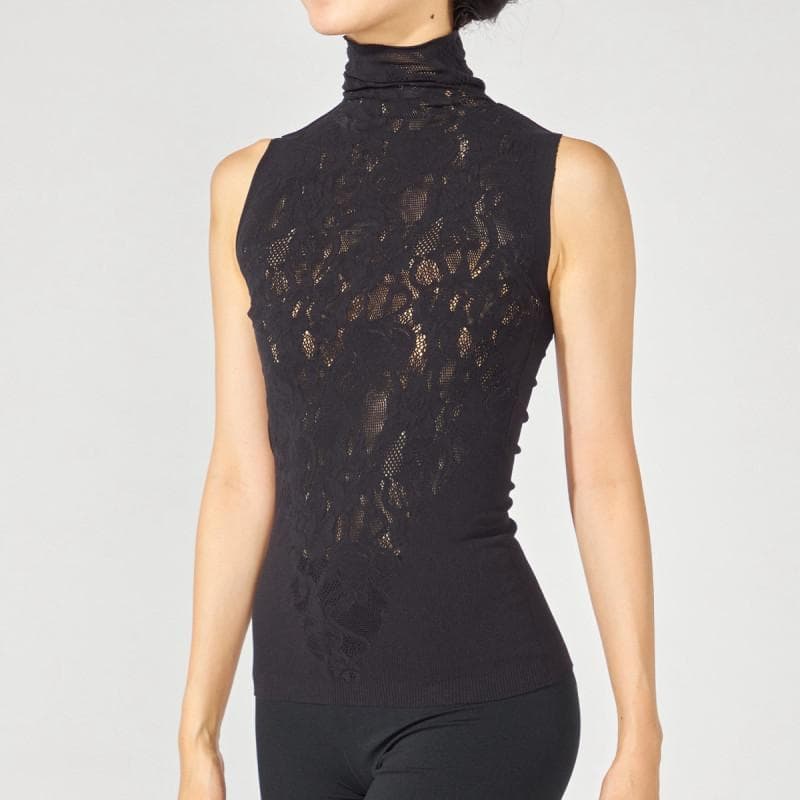 チャコット　ノーソーイングニット　カップ付きハイネックニットトップ