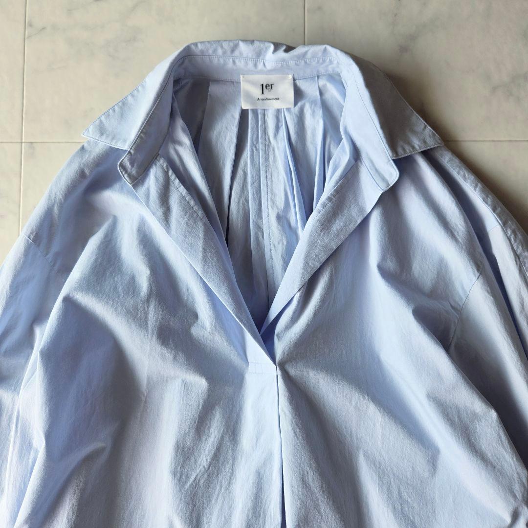 美品✨プルミエアロンディスモン　タイプライタースキッパーワンピース　ブルー