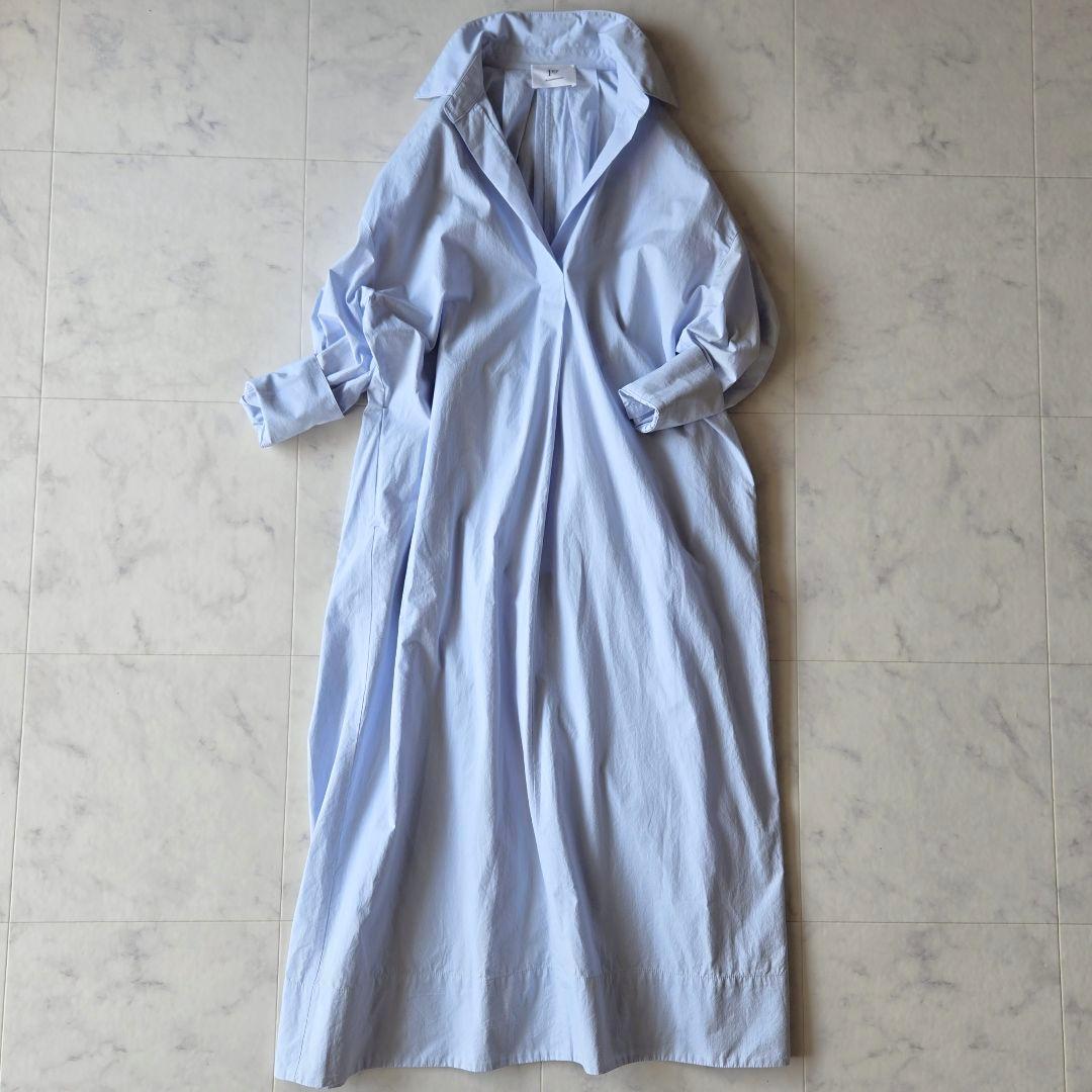 美品✨プルミエアロンディスモン　タイプライタースキッパーワンピース　ブルー