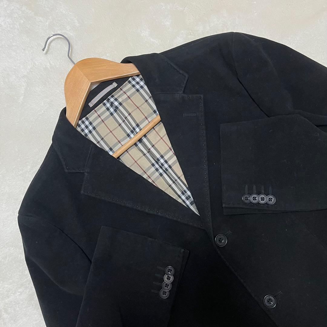 ちい✨バーバリーブラックレーベル　ベロア　テーラードジ　ノバチェック