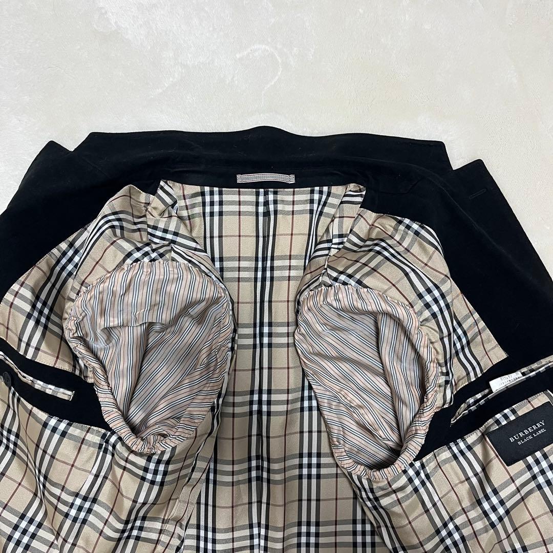 ちい✨バーバリーブラックレーベル　ベロア　テーラードジ　ノバチェック