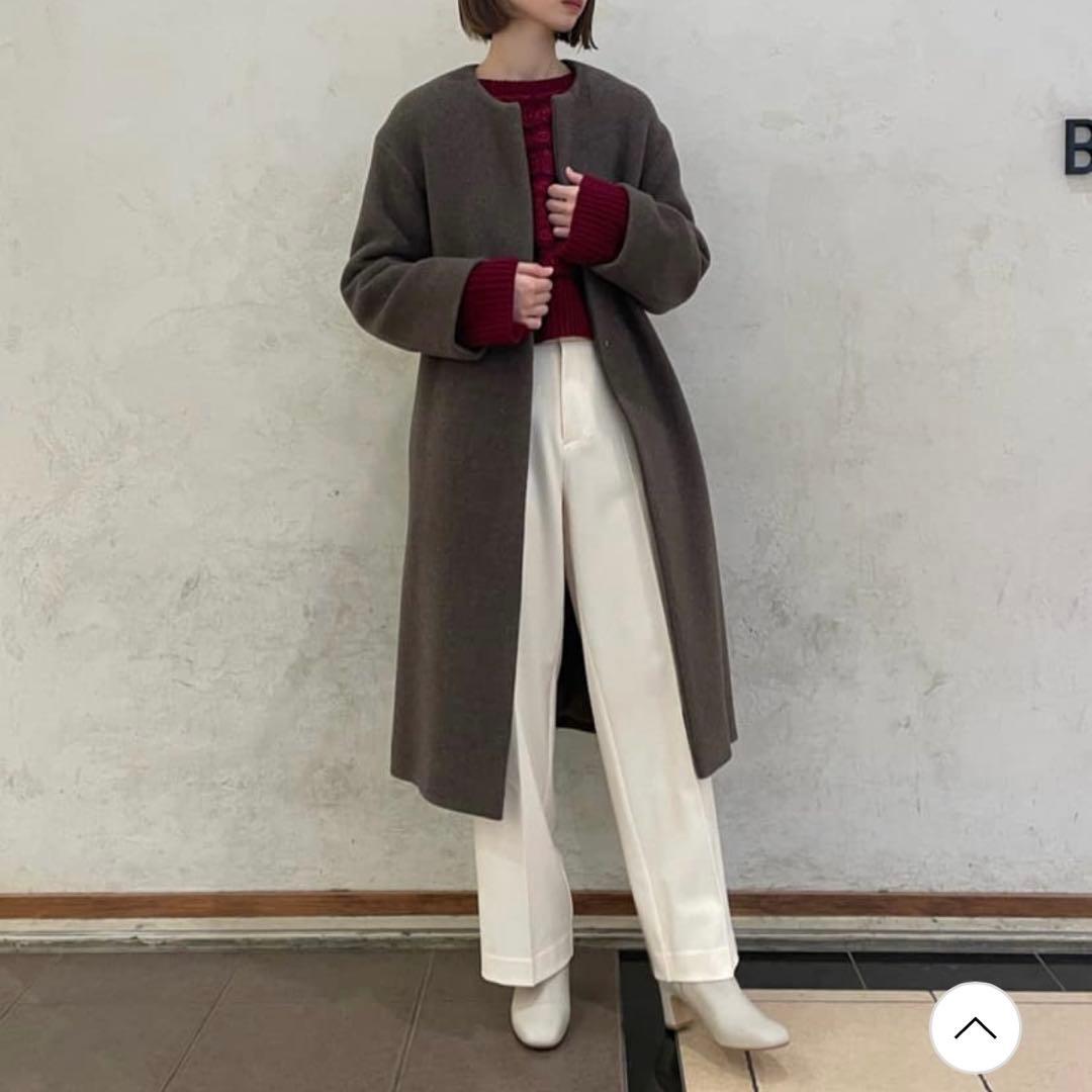 新品未使用☆ユナイテッドアローズ MANTECO ノーカラーベルトロングコート2