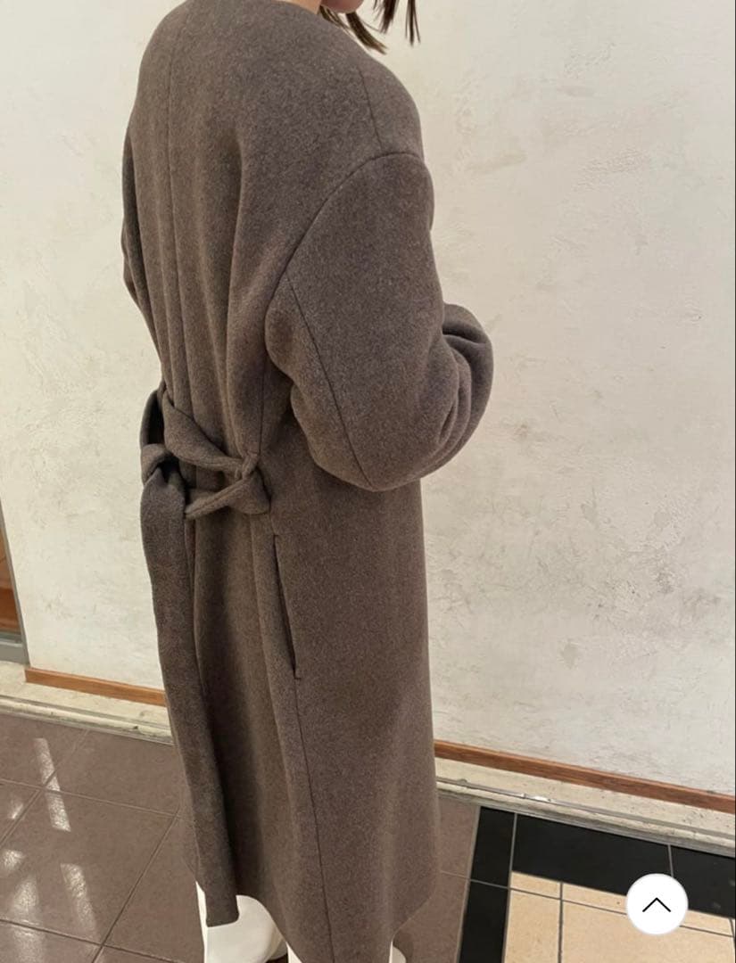 新品未使用☆ユナイテッドアローズ MANTECO ノーカラーベルトロングコート2