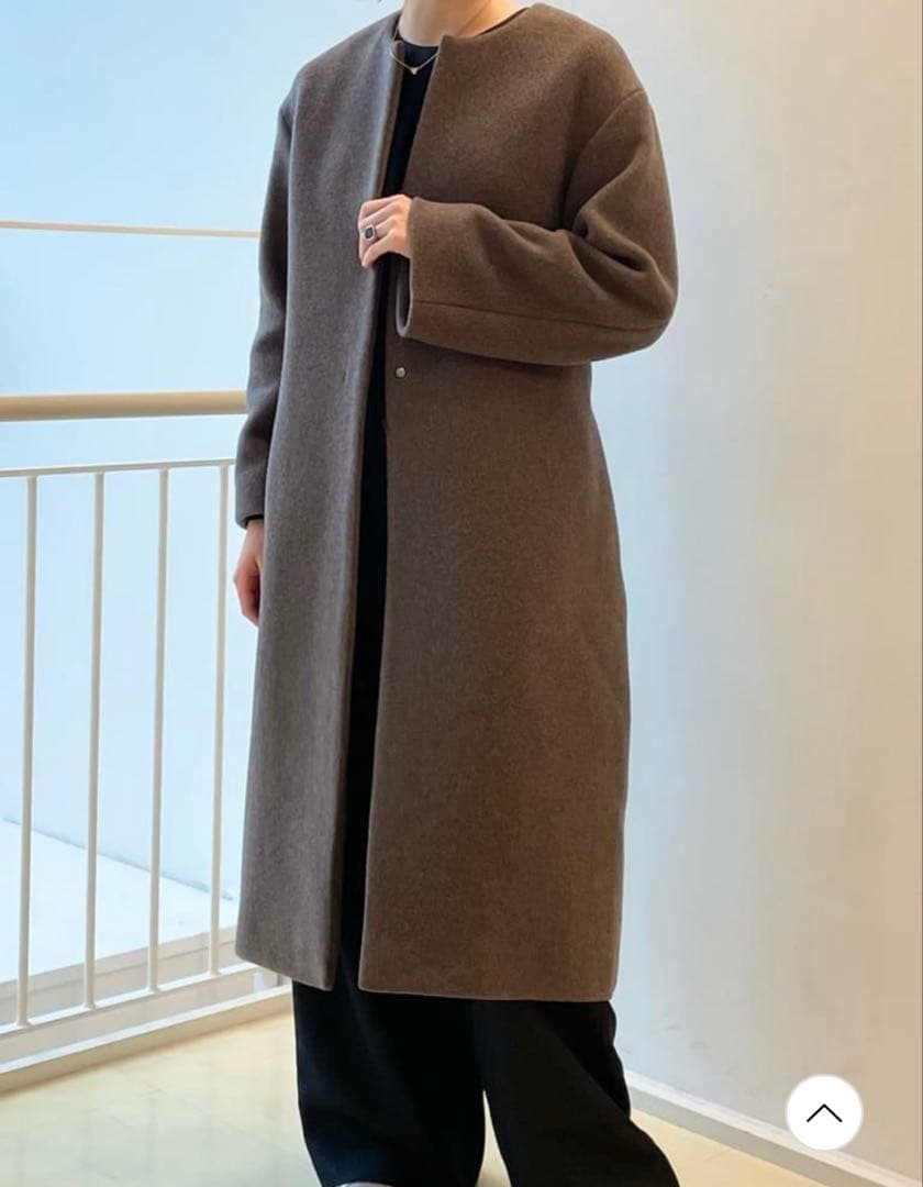 新品未使用☆ユナイテッドアローズ MANTECO ノーカラーベルトロングコート2