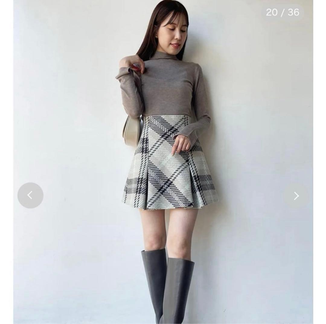 SNIDEL ロービングチェックスカート