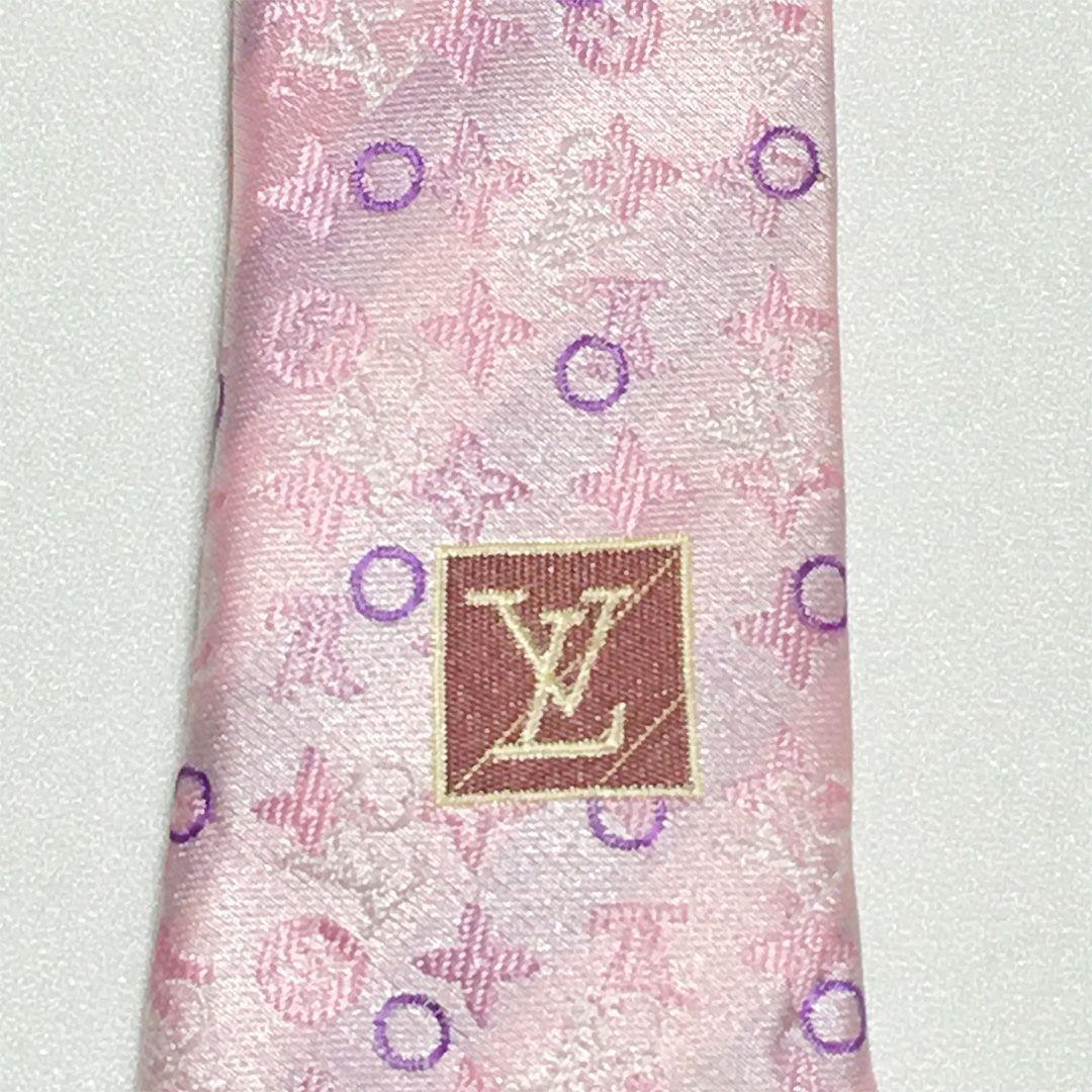 未使用級 ルイヴィトン Louis Vuitton ネクタイ ピンク モノグラム