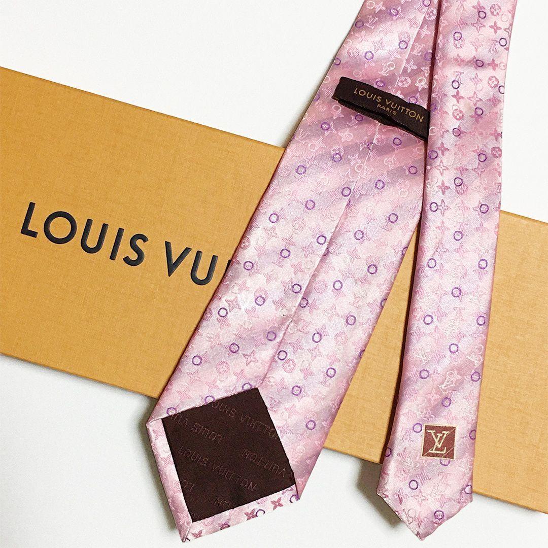 未使用級 ルイヴィトン Louis Vuitton ネクタイ ピンク モノグラム
