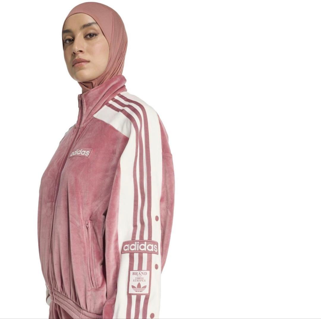 adidas アディブレイク ベロア トラックジャケット 重盛さと美 M ピンク