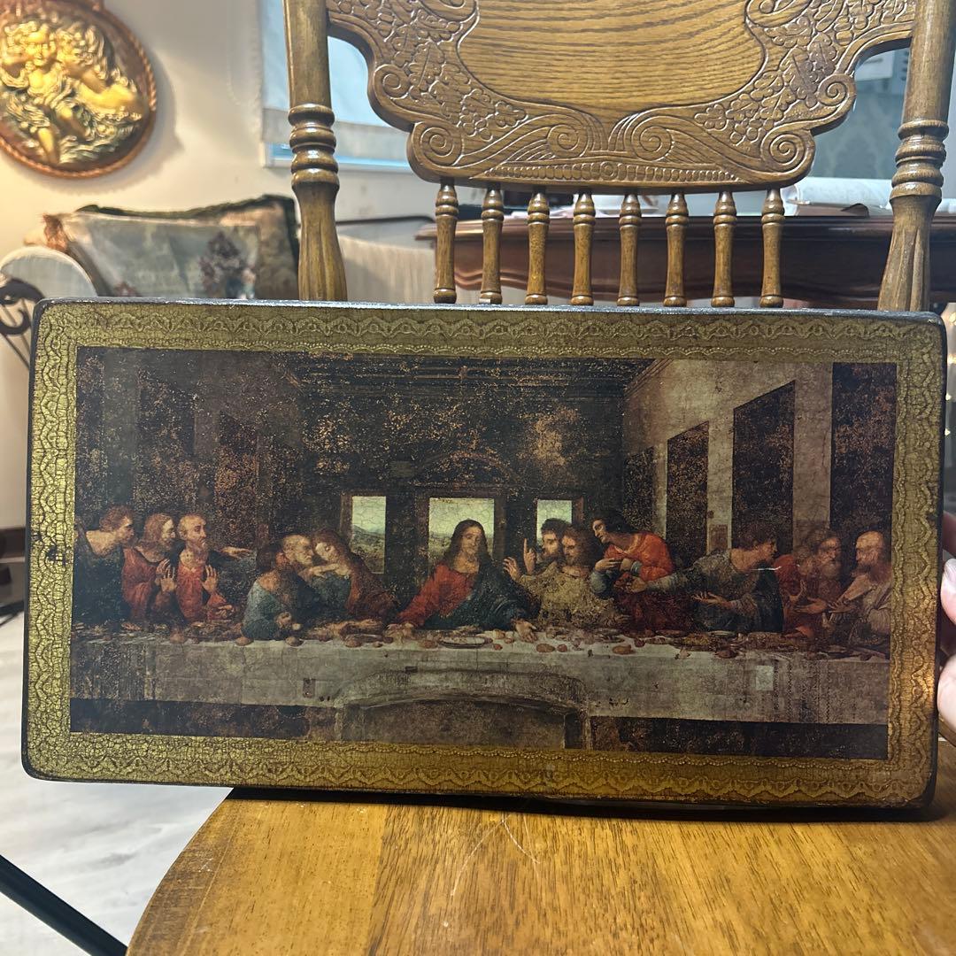最後の晩餐 絵画 木製絵画　アンティーク絵画