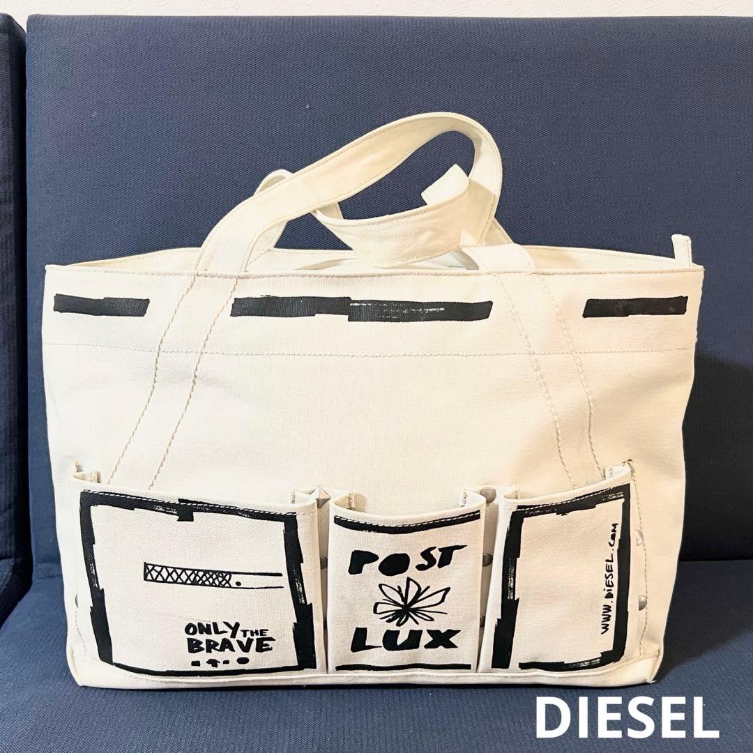 DIESEL 20〜25L程度 ボストンバック ジッパー スタッズ ジッパー