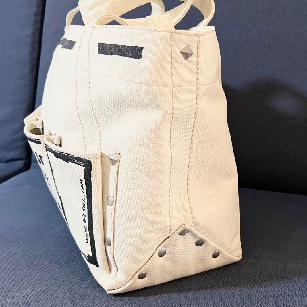 DIESEL 20〜25L程度 ボストンバック ジッパー スタッズ ジッパー