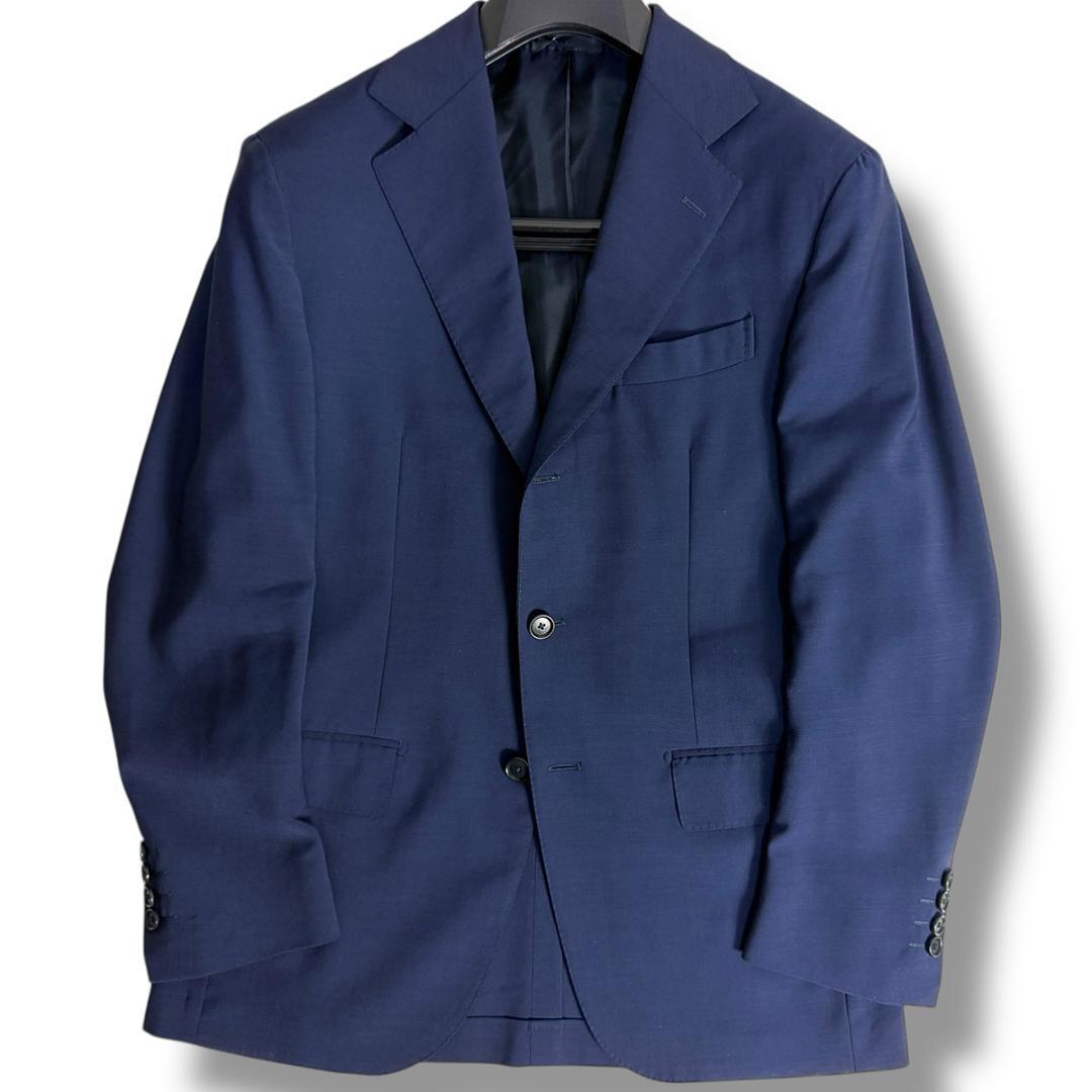 J6387 美品 デペトリロ ソリッドアンコンスーツ ネイビーブルー 46