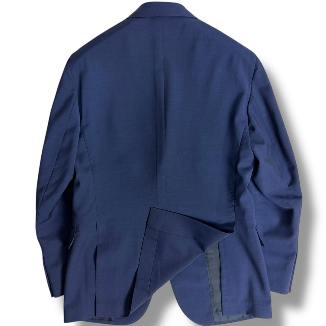 J6387 美品 デペトリロ ソリッドアンコンスーツ ネイビーブルー 46