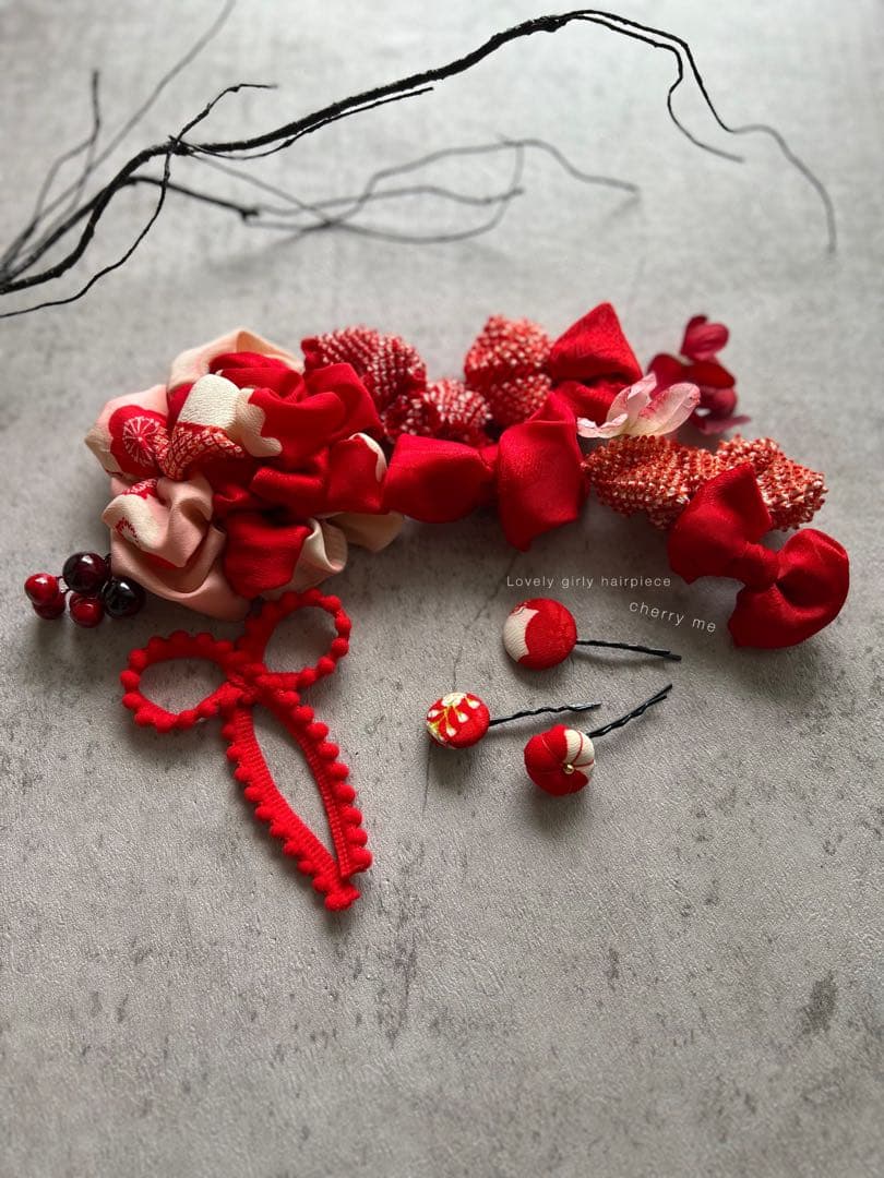 a*x様 七五三　七五三髪飾り　ヘッドドレス　着物髪飾り　リメイク髪飾り　021