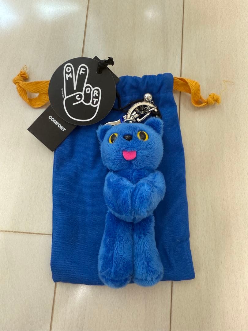 COMFORT ぬいぐるみ型キーホルダー 黒とブルーセット
