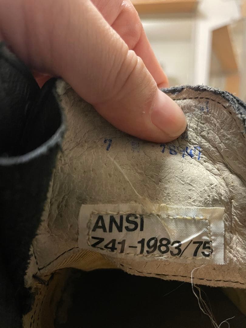 米軍　レザーチャッカブーツ　スチールトゥ　7W 1983/75 セーフティ80s