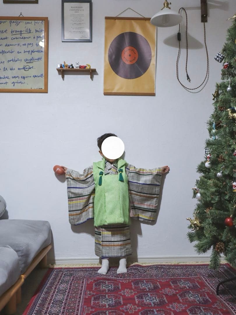 3歳　七五三　男の子　被布　着物