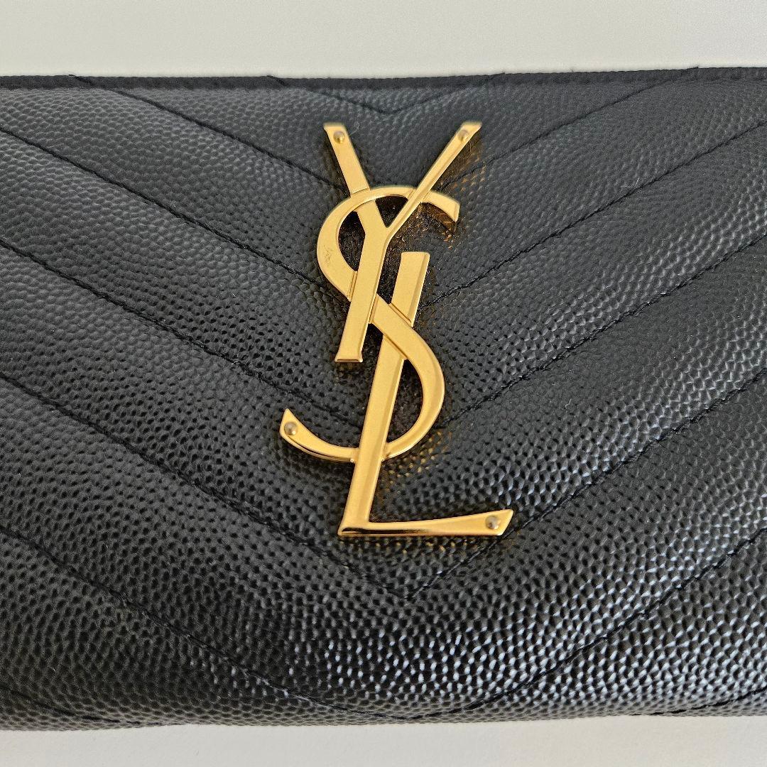 サンローラン SAINT LAURENT モノグラム長財布 ブラック