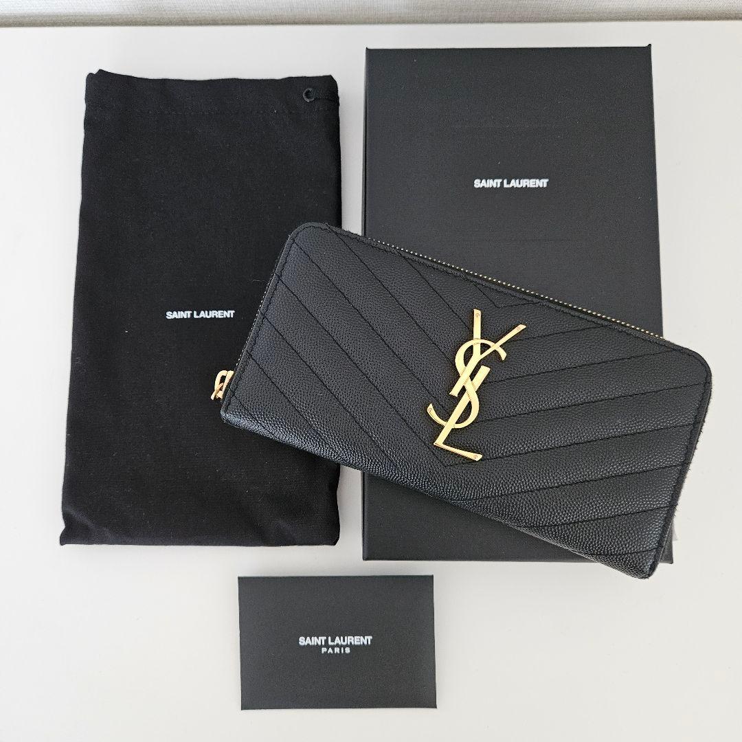 サンローラン SAINT LAURENT モノグラム長財布 ブラック