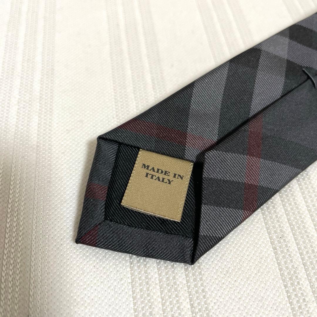 未使用品 BURBERRY バーバリー ネクタイ グレー ノバチェック