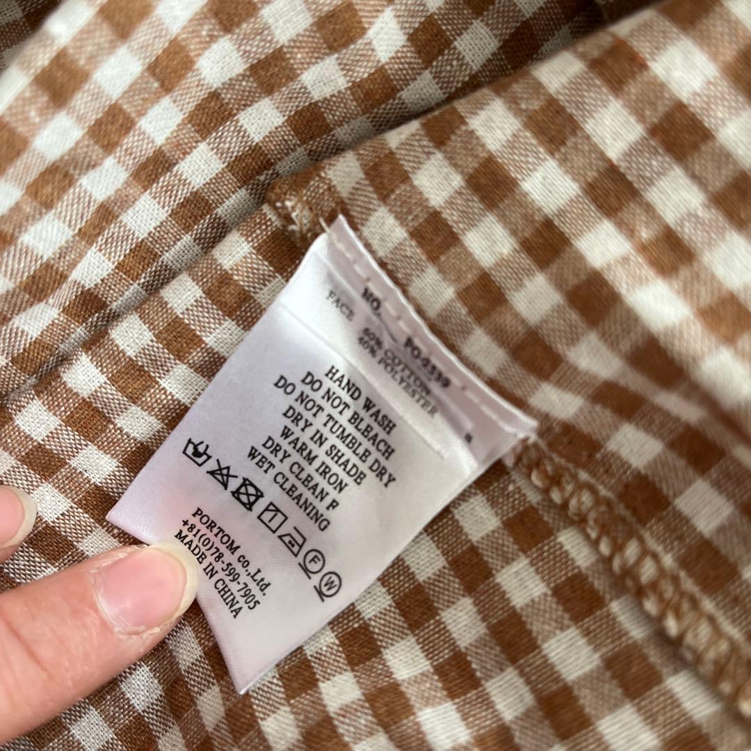 オオカミとフクロウ　ゆべしコラボ ギンガムチェック 半袖ロングワンピース