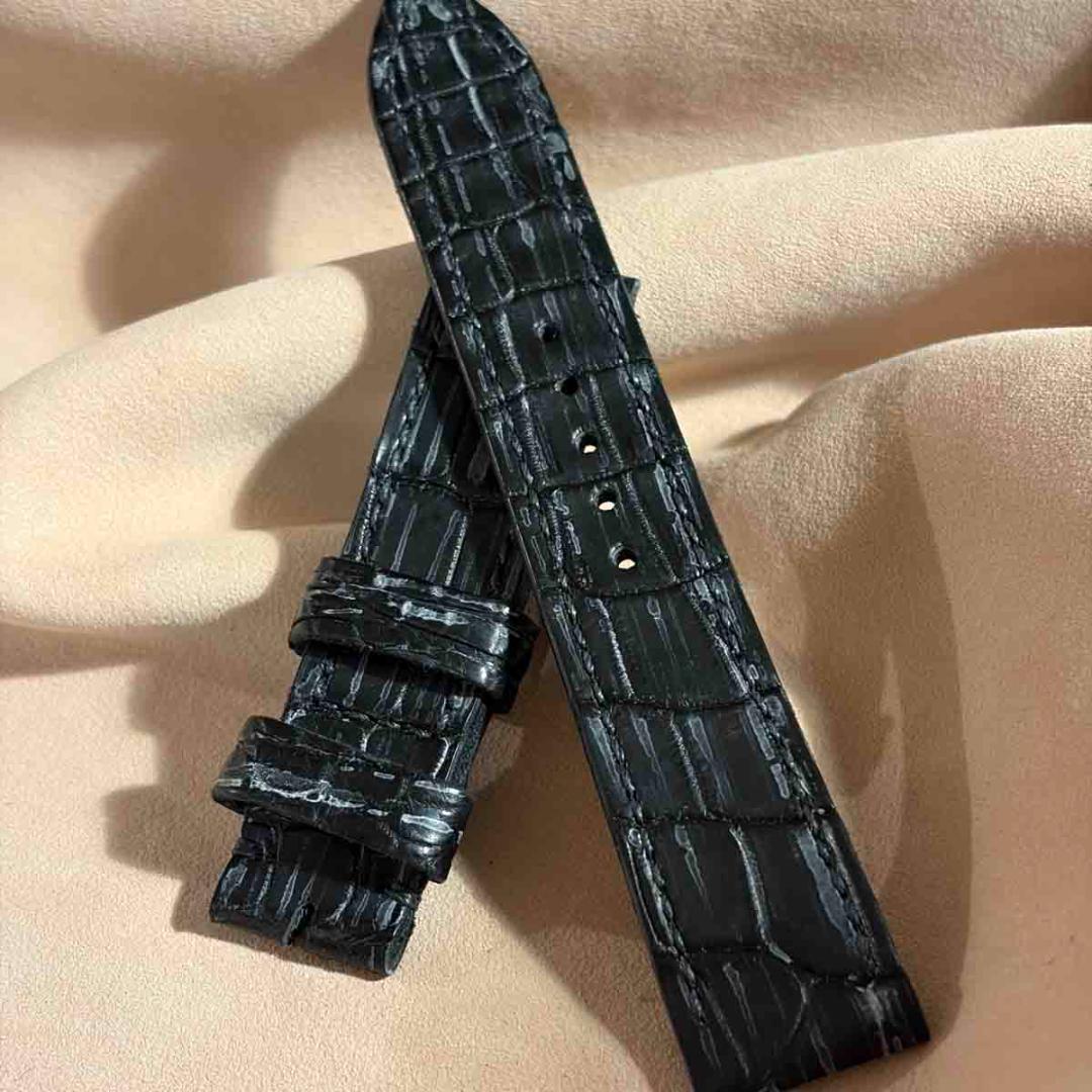 exh-52 ブライドルブラック クロコダイル 腕時計ベルト ラグ幅20mm