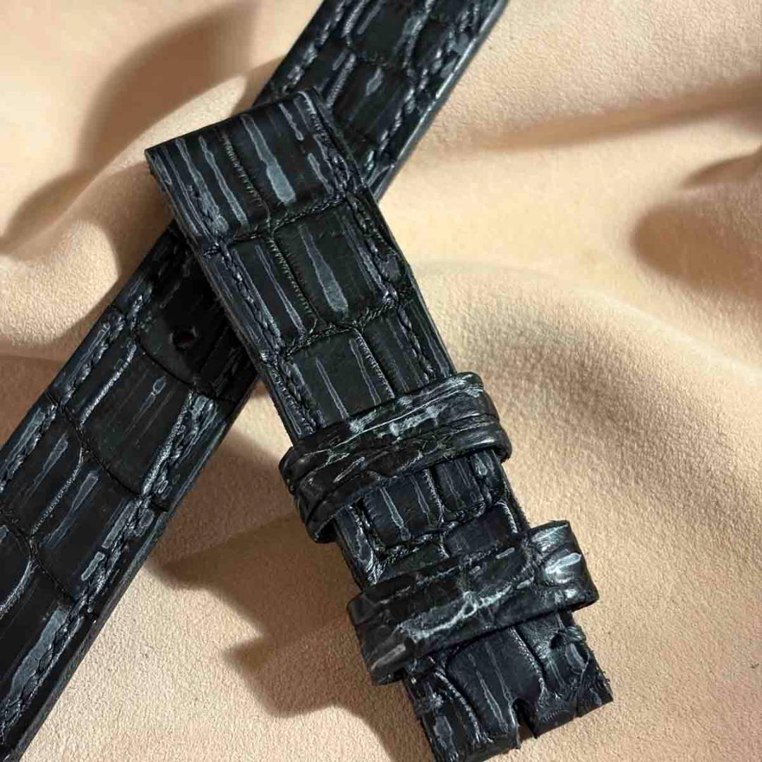 exh-52 ブライドルブラック クロコダイル 腕時計ベルト ラグ幅20mm