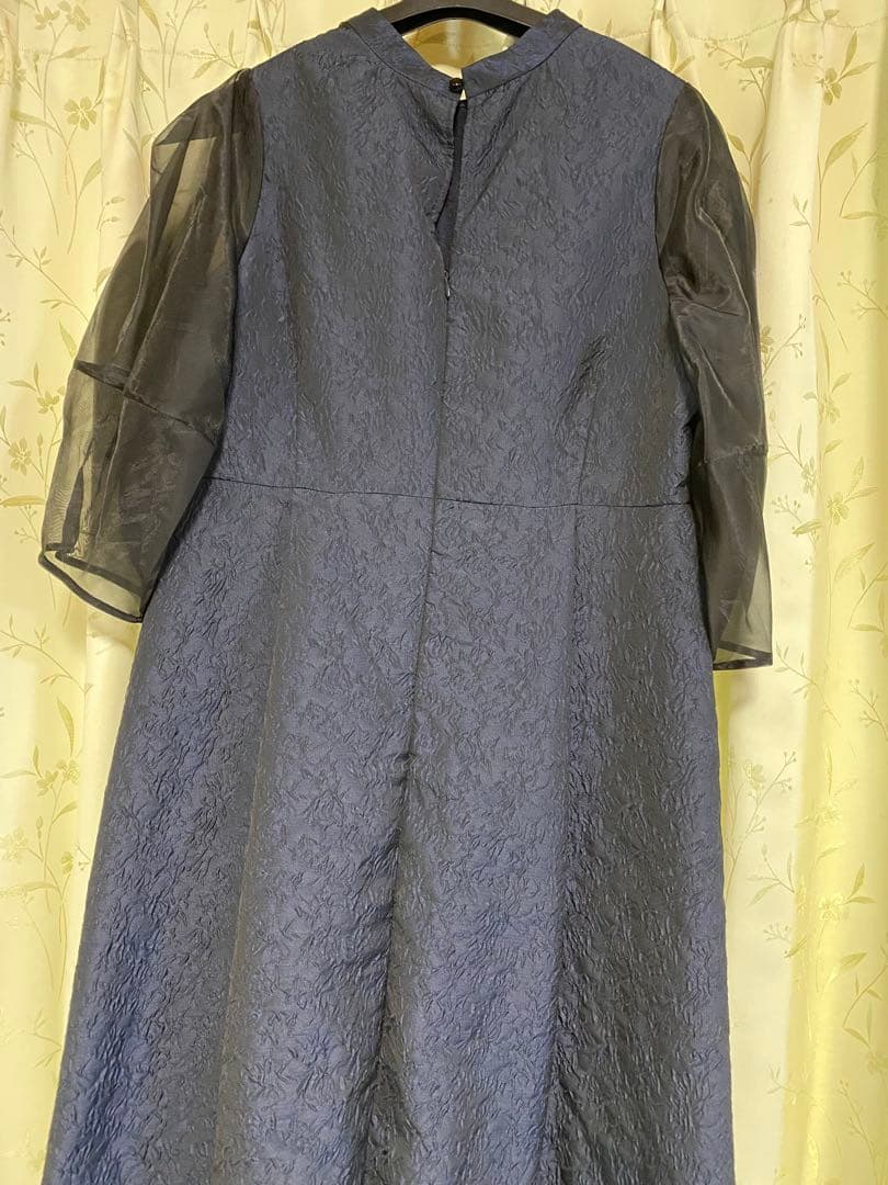 RUIRUE BOUTIQUE シアーランタンスリーブふくれジャカードドレス3L