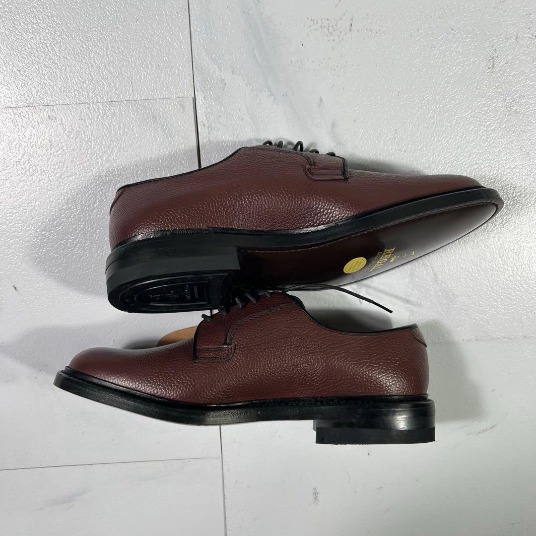 未使用品 REGAL リーガル プレーントウ 革底 ブラウン シボ革 24cm