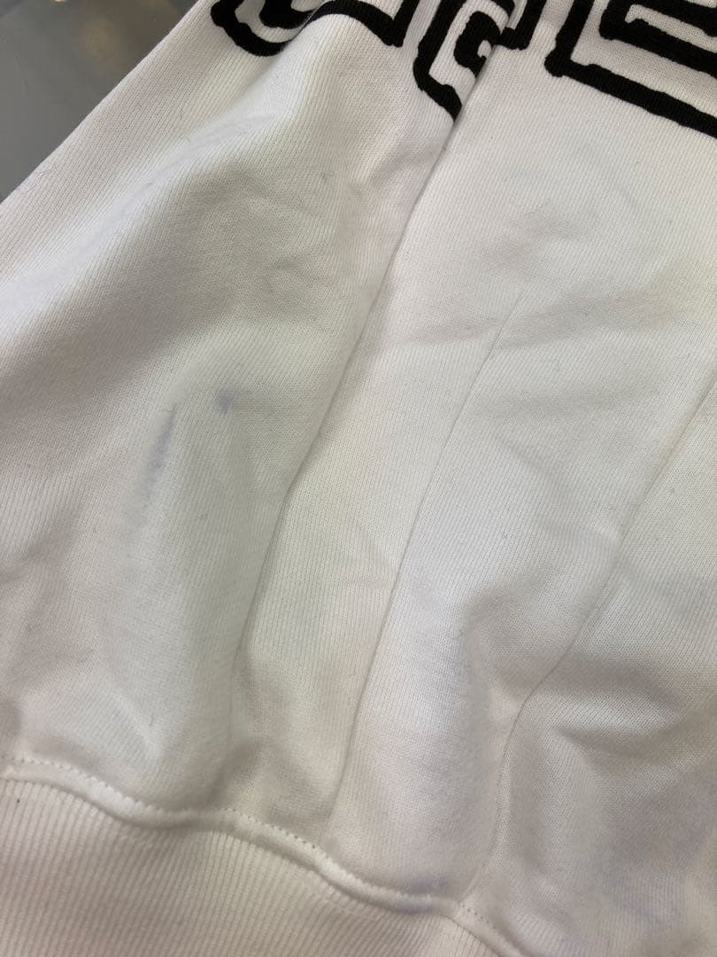 VERSACE ロゴトレーナー ホワイト 変色あり