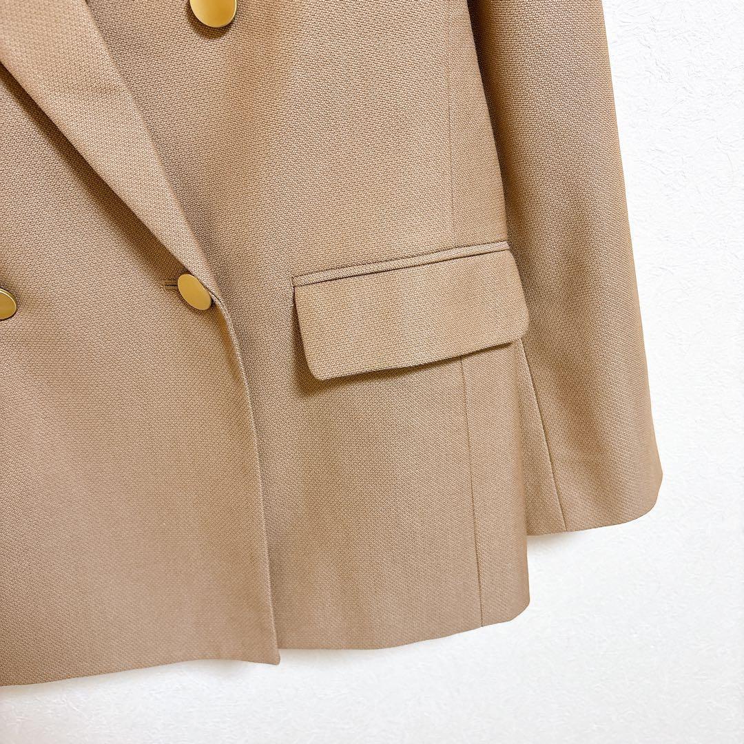 NOBLE ピークドラぺルダブルジャケット 36 キャメル