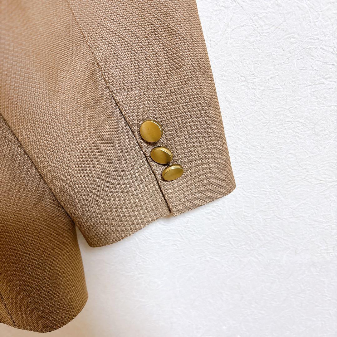 NOBLE ピークドラぺルダブルジャケット 36 キャメル