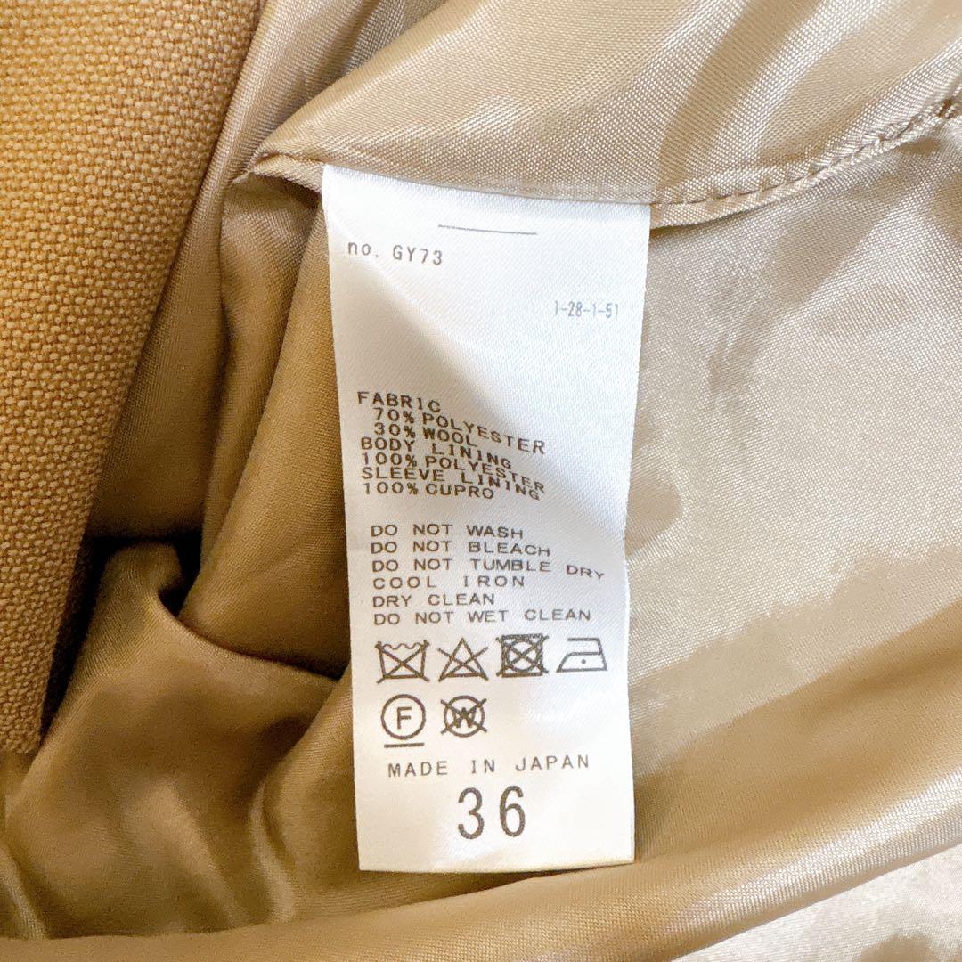 NOBLE ピークドラぺルダブルジャケット 36 キャメル