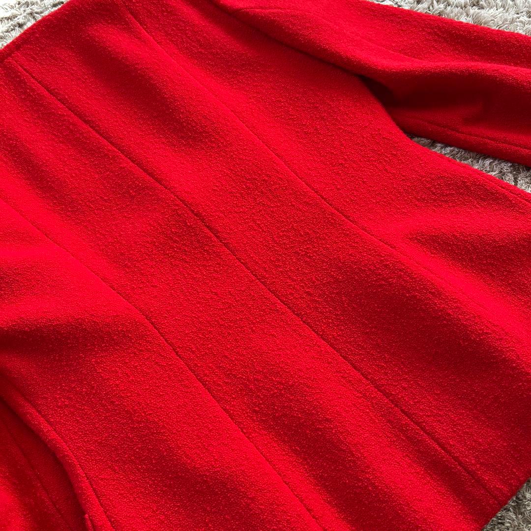 MaxMara マックスマーラ　美品ノーカラージャケット レッド