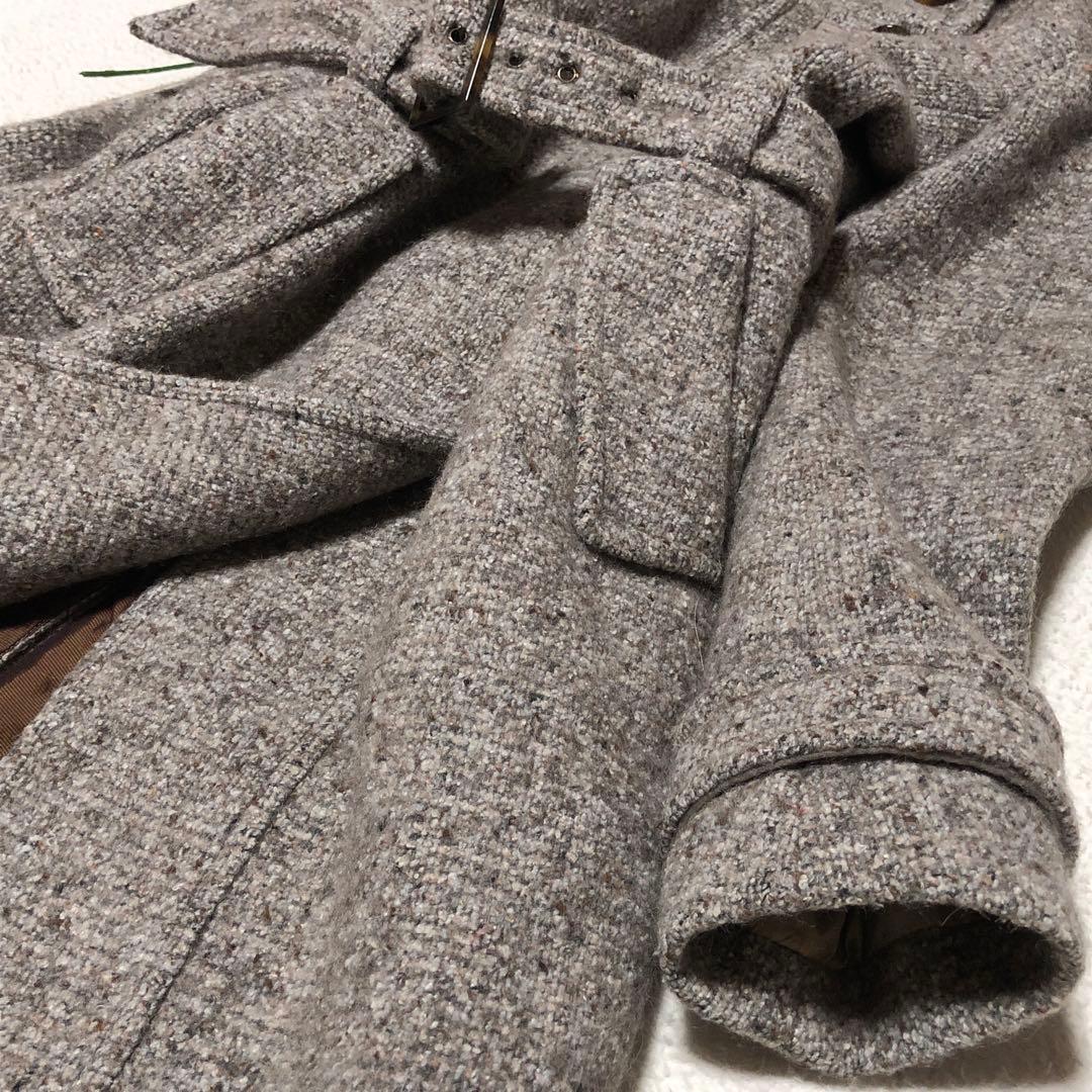 未使用級　スポーツマックス　チェスターコート　ベルテッドコート　ツイード　ウール