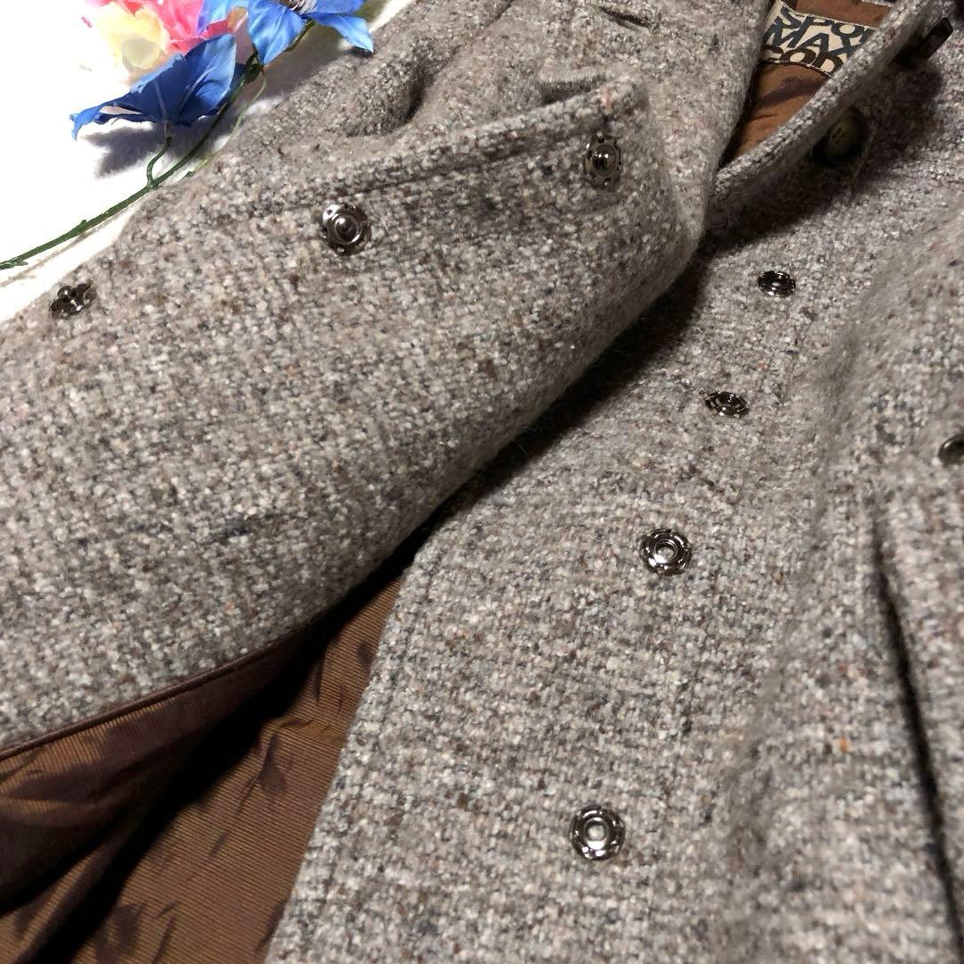 未使用級　スポーツマックス　チェスターコート　ベルテッドコート　ツイード　ウール