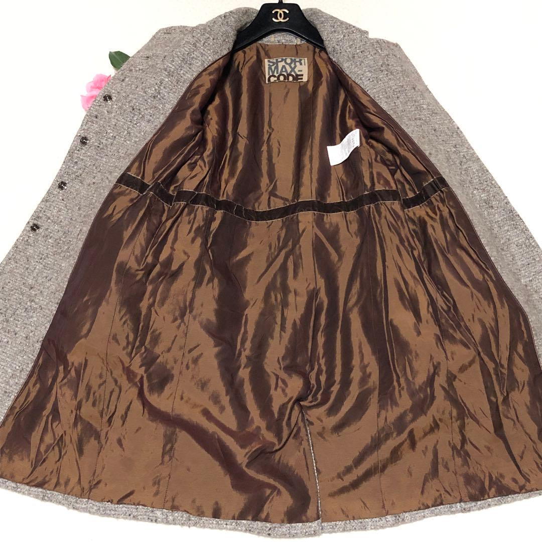 未使用級　スポーツマックス　チェスターコート　ベルテッドコート　ツイード　ウール