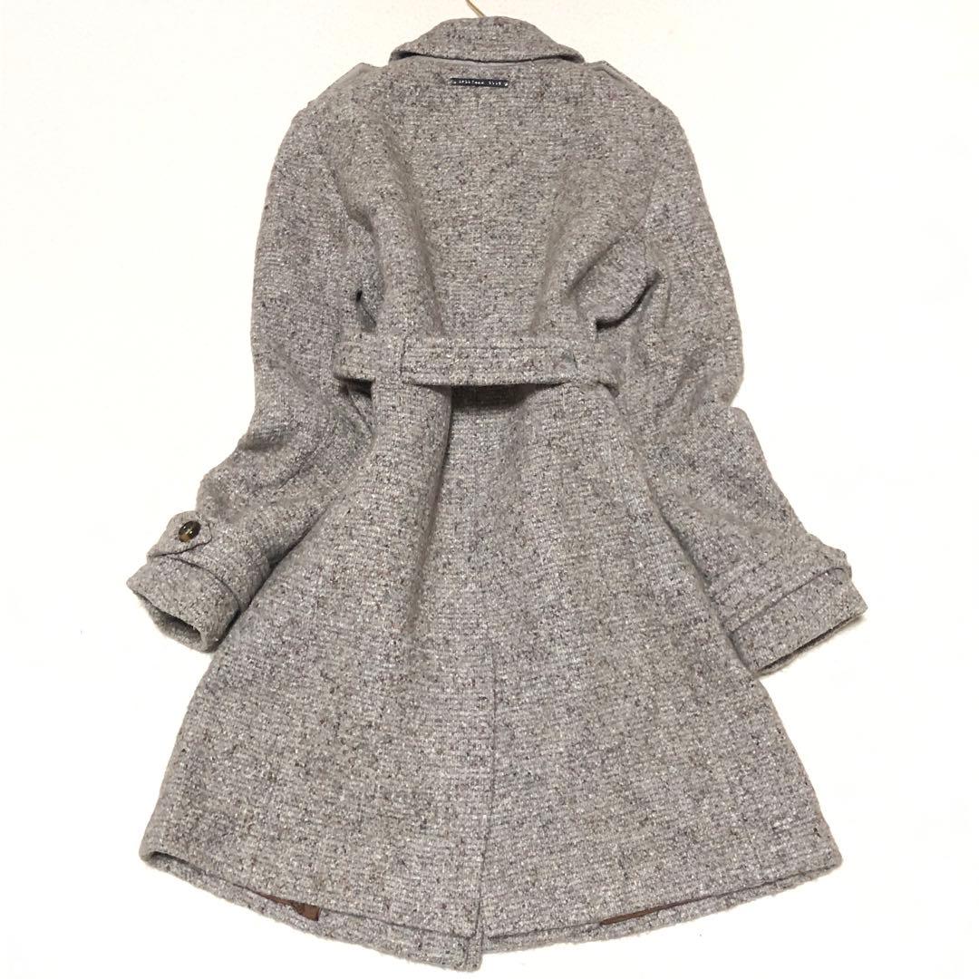 未使用級　スポーツマックス　チェスターコート　ベルテッドコート　ツイード　ウール