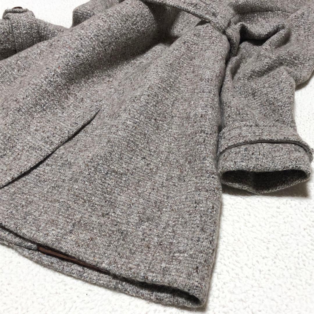 未使用級　スポーツマックス　チェスターコート　ベルテッドコート　ツイード　ウール