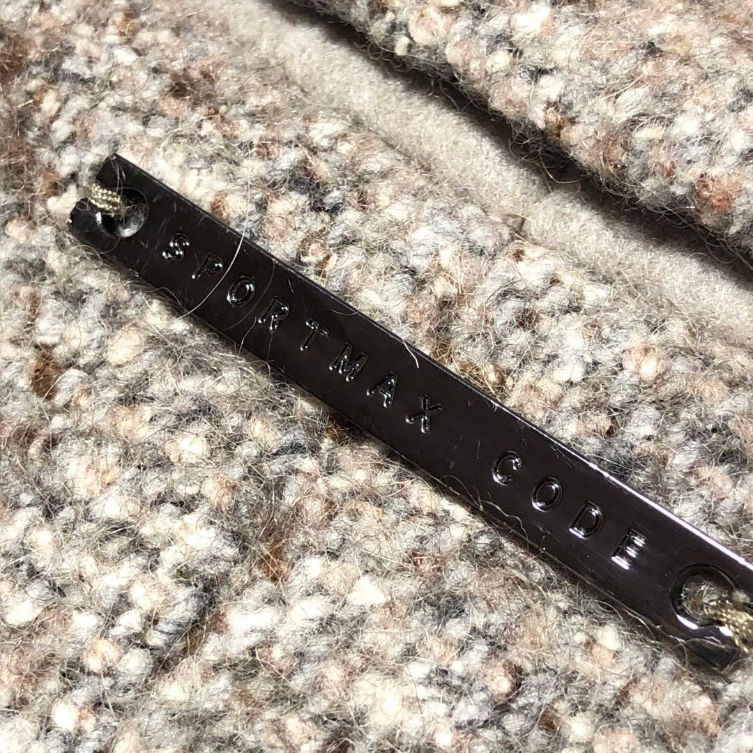 未使用級　スポーツマックス　チェスターコート　ベルテッドコート　ツイード　ウール