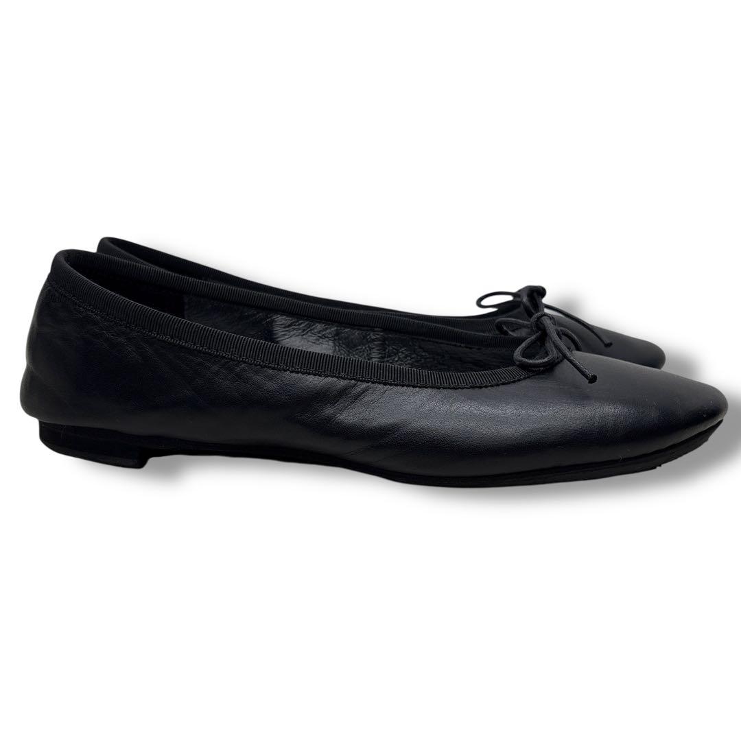 極美品■chausser【23.5】TRAVEL SHOES フラット ブラック