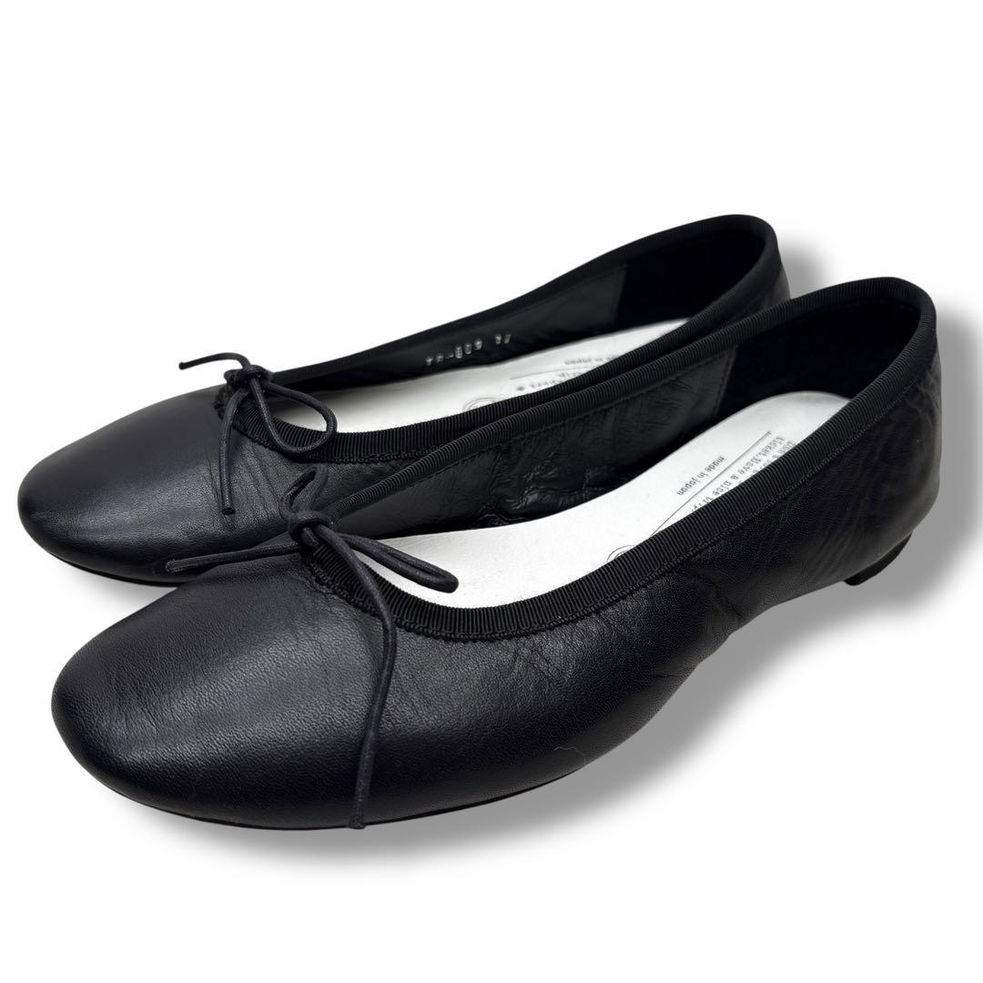 極美品■chausser【23.5】TRAVEL SHOES フラット ブラック