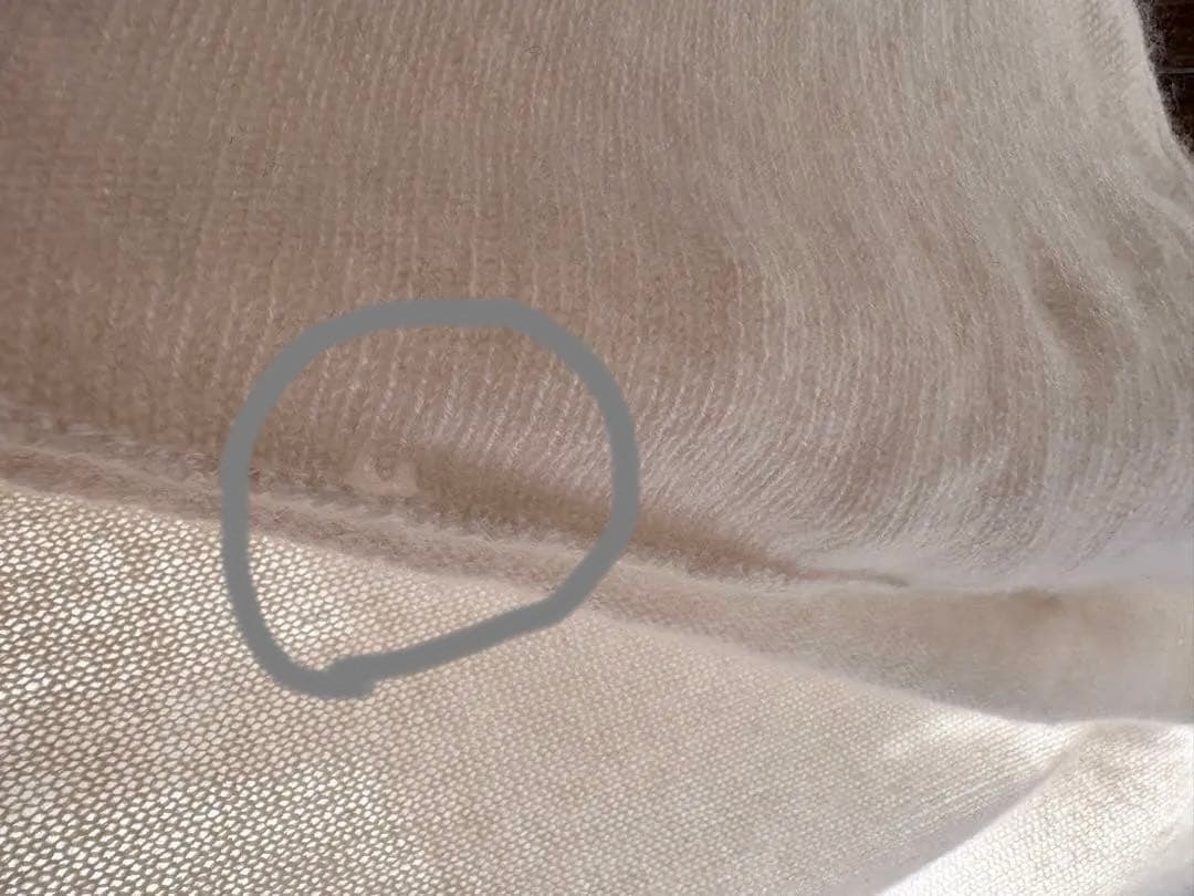 訳ありevameva カシミヤストール アイボリーホワイト