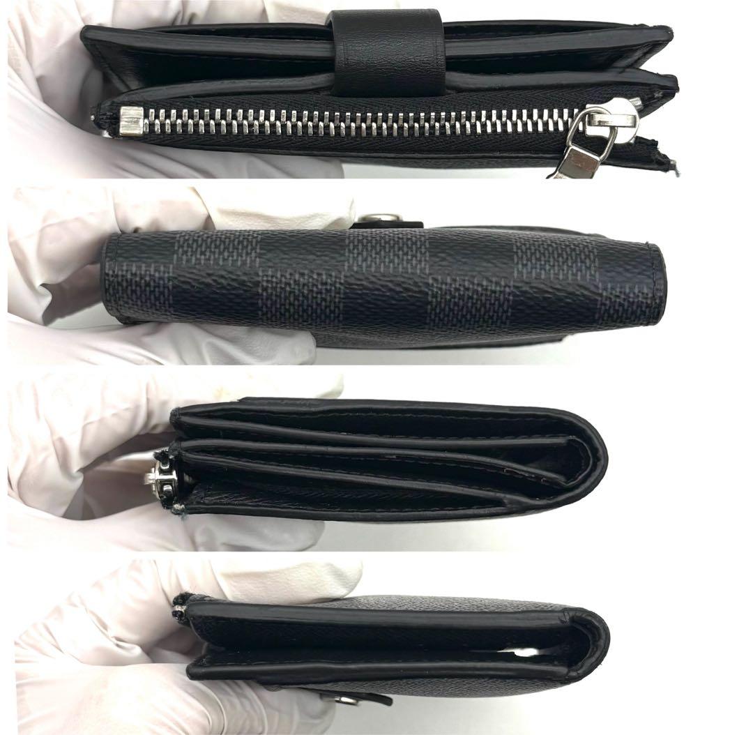 【新品近い】ルイヴィトン ダミエグラフィット ミュルティ ポルトカルト 折り財布