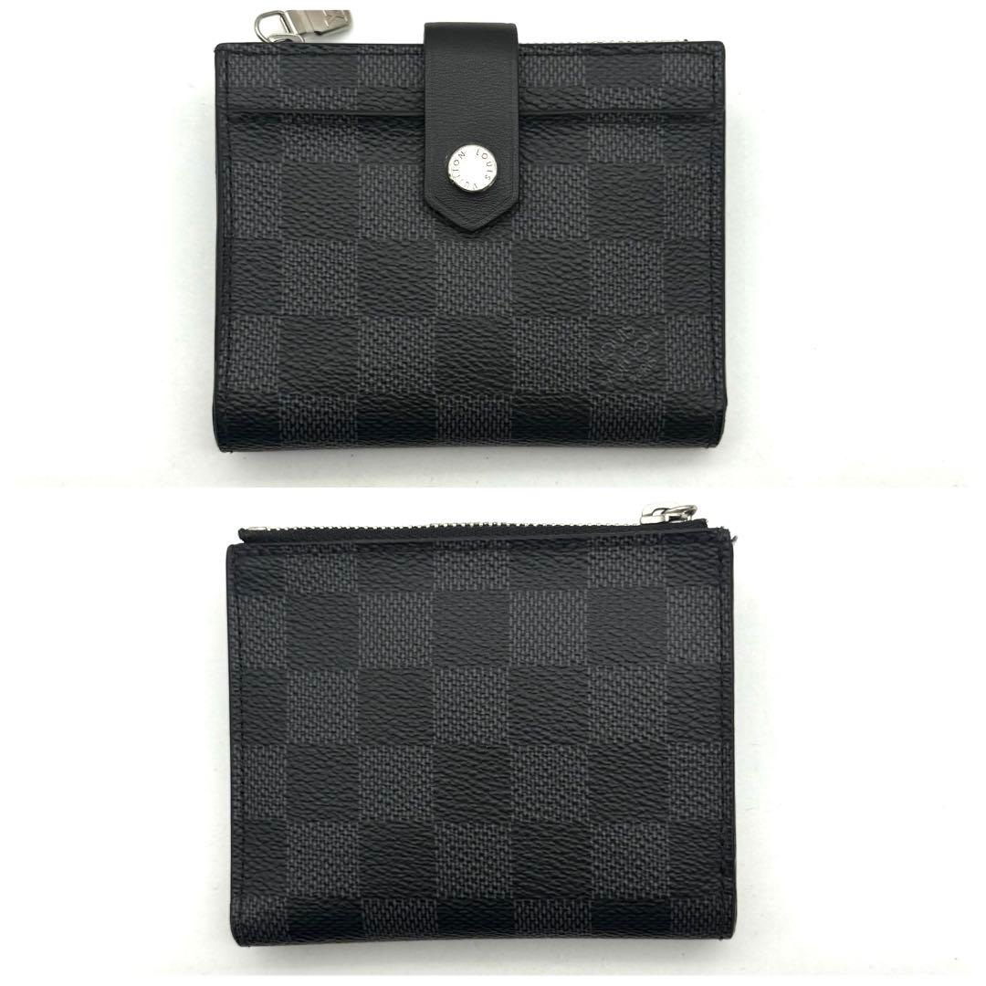 【新品近い】ルイヴィトン ダミエグラフィット ミュルティ ポルトカルト 折り財布